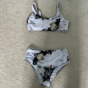 Black, White, and Gold Marble Bikini